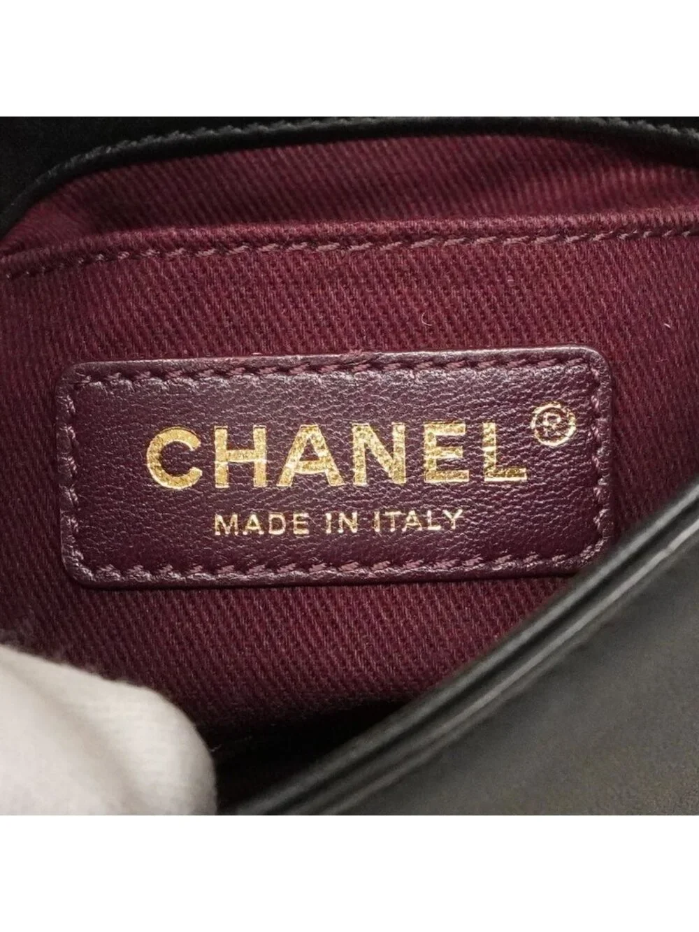 Chanel Shoulder Bag Quilted Leather Black Gold